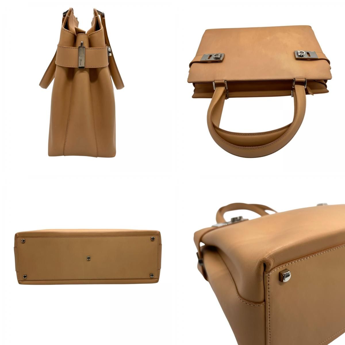 【美品】フェラガモ　ガンチーニ　ハンドバッグ　2way　レザー(カバー付き)美品 FERRAGAMO フェラガモ ショルダーバッグ 21 8358 レディース