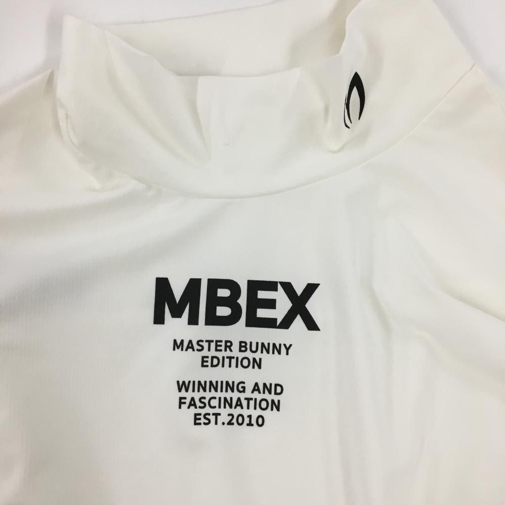 ○★新品未使用　マスターバニーエディション　モノグラム　ハイネックシャツ　5　白 美品 マスターバニーエディション モックネック長袖ゴルフシャツ 4