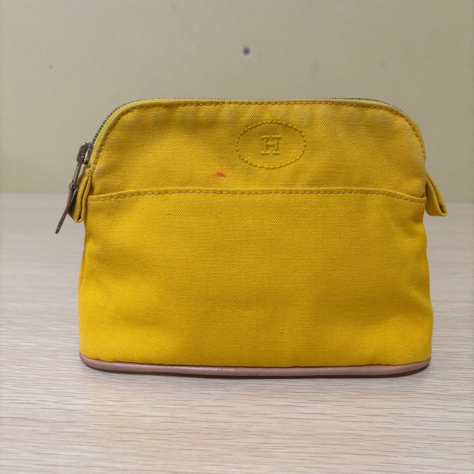 HERMES エルメス ポーチ メイクポーチ イエロー