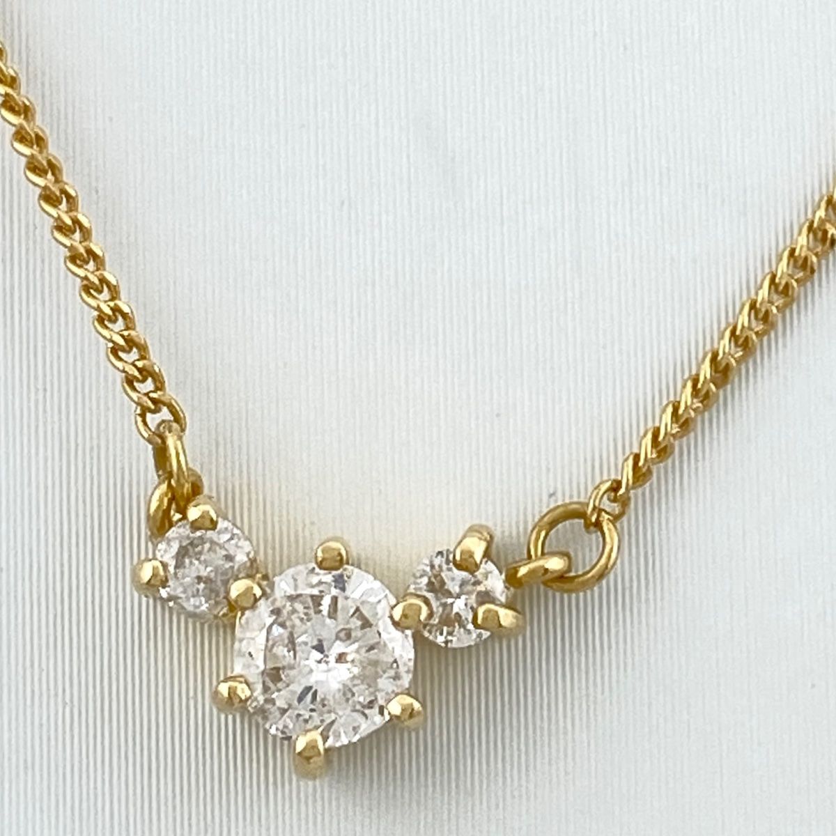 メレダイヤ デザインネックレス K18 イエローゴールド ペンダント ネックレス YG ダイヤモンド レディース-