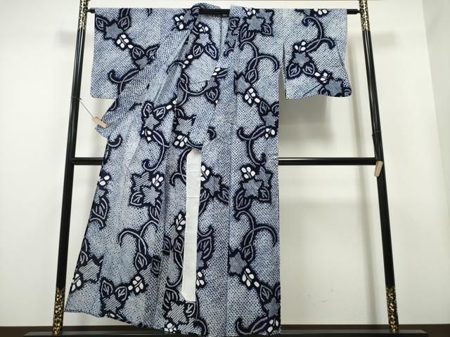 平和屋着物∴夏物 浴衣 有松鳴海絞り 蔦の葉花文 綿 CAAY4505ng