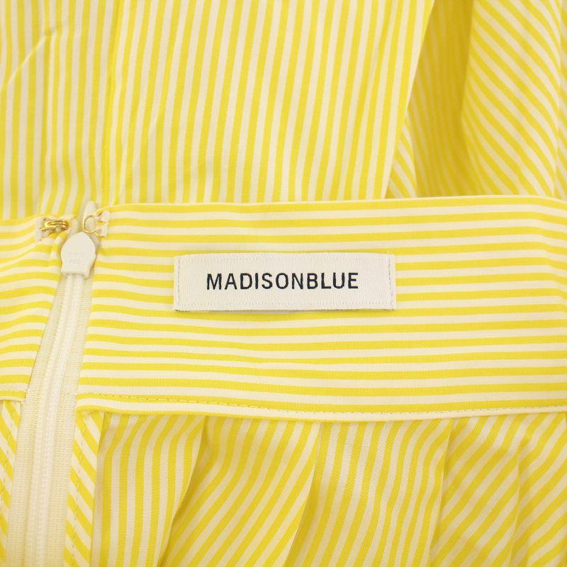 美品★マディソンブルー★24SS ミモレ フレア ニット スカート イエロー 美品☆マディソンブルー☆24SS ミモレ フレア ニット スカート