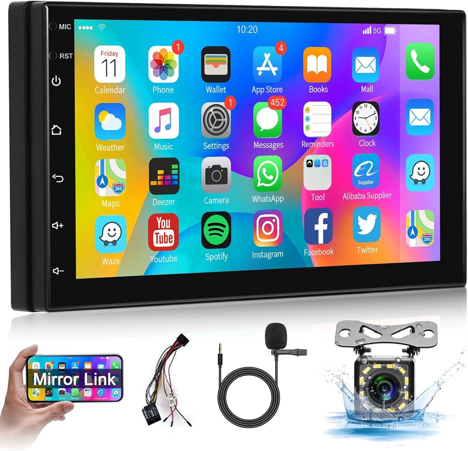 カーオーディオ Android 2Din FM RDS バックアップ カメラ USB 7インチタッチ画面 Bluetooth