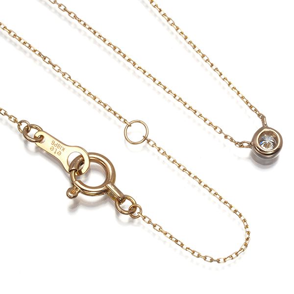 エテ ete K18PG 0.06ct 一粒 ダイヤモンド ネックレス - ネックレス