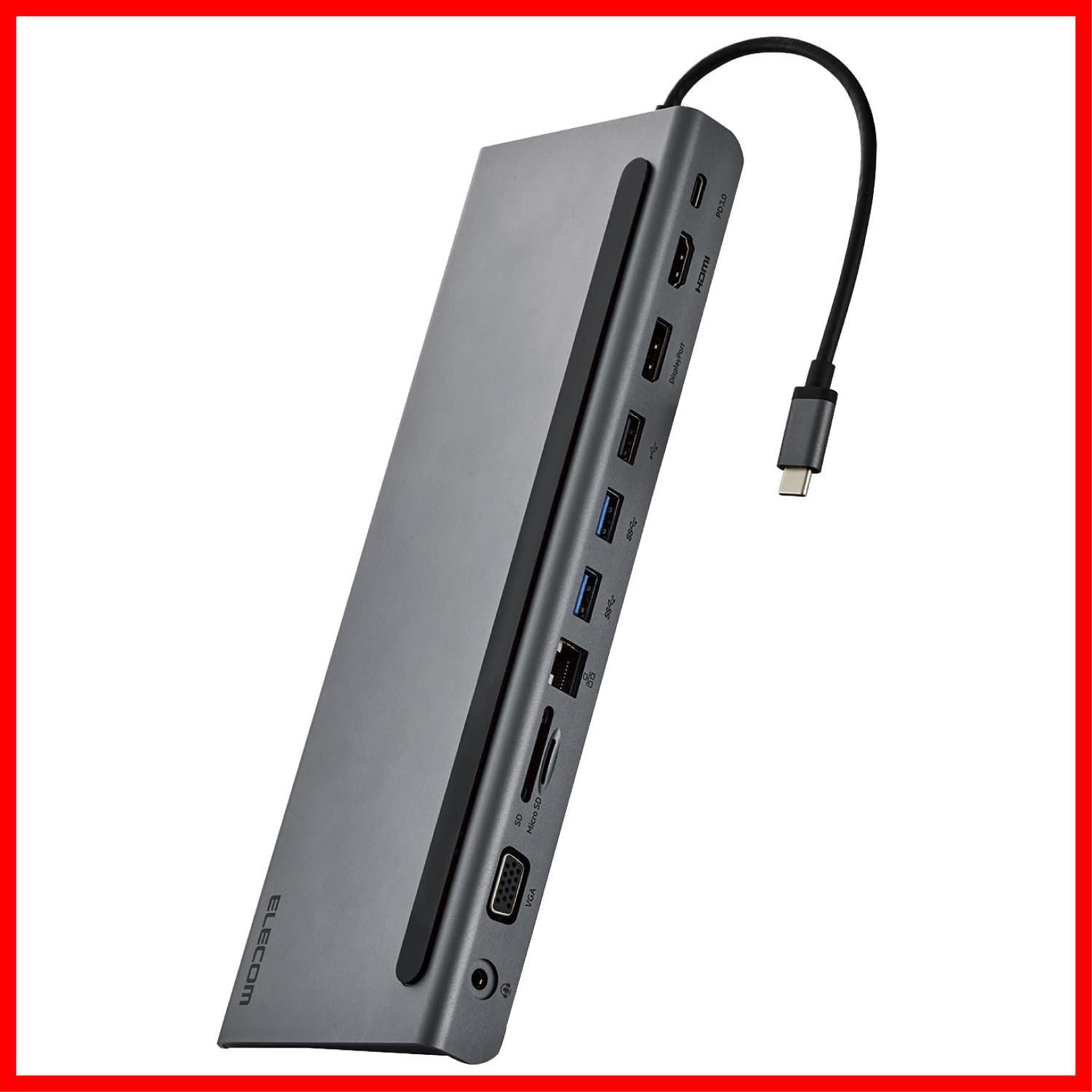 【特価セール】11、10/iPad/iPad Windows 4K60Hz Air/MacBook/MacBook トリプルディスプレイ対応(HDMI、DisplayPort、VGA搭載) 給電 100W Pro対応 PD対応 USB ノートPC傾斜スタンド