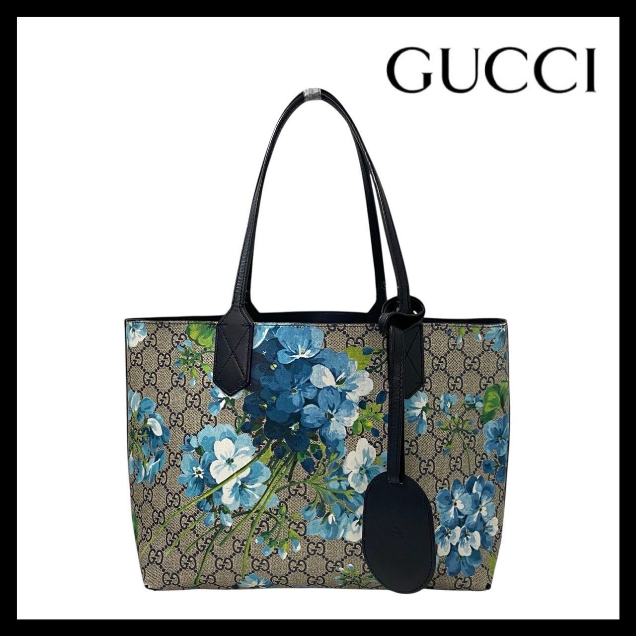 FU【GUCCI】GGブルームス リバーシブル トートバッグ 372613 502752