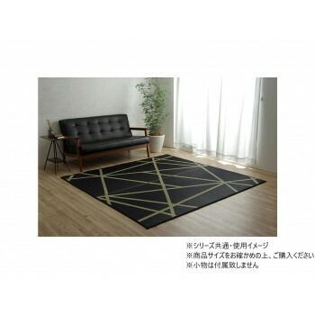 ラグ い草 モダン 日本製 ウレタン 抗菌防臭 約191×250cm ブラック 1051480033904