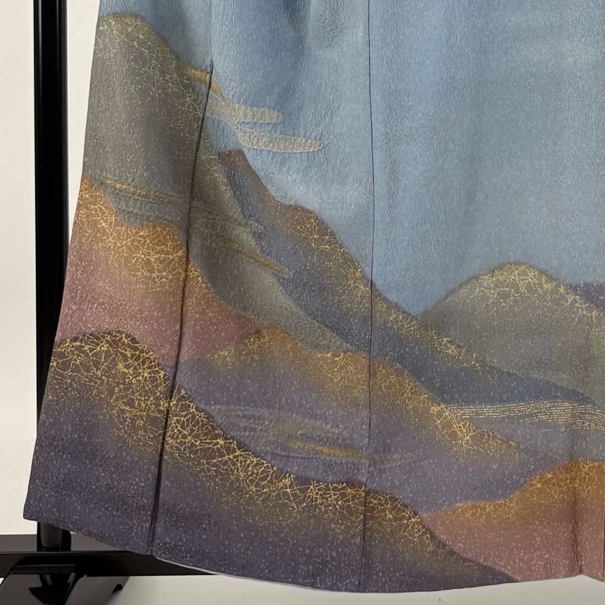 訪問着 身丈158cm 裄丈68cm L 袷 翠山工房 落款 霞 山並み 金彩