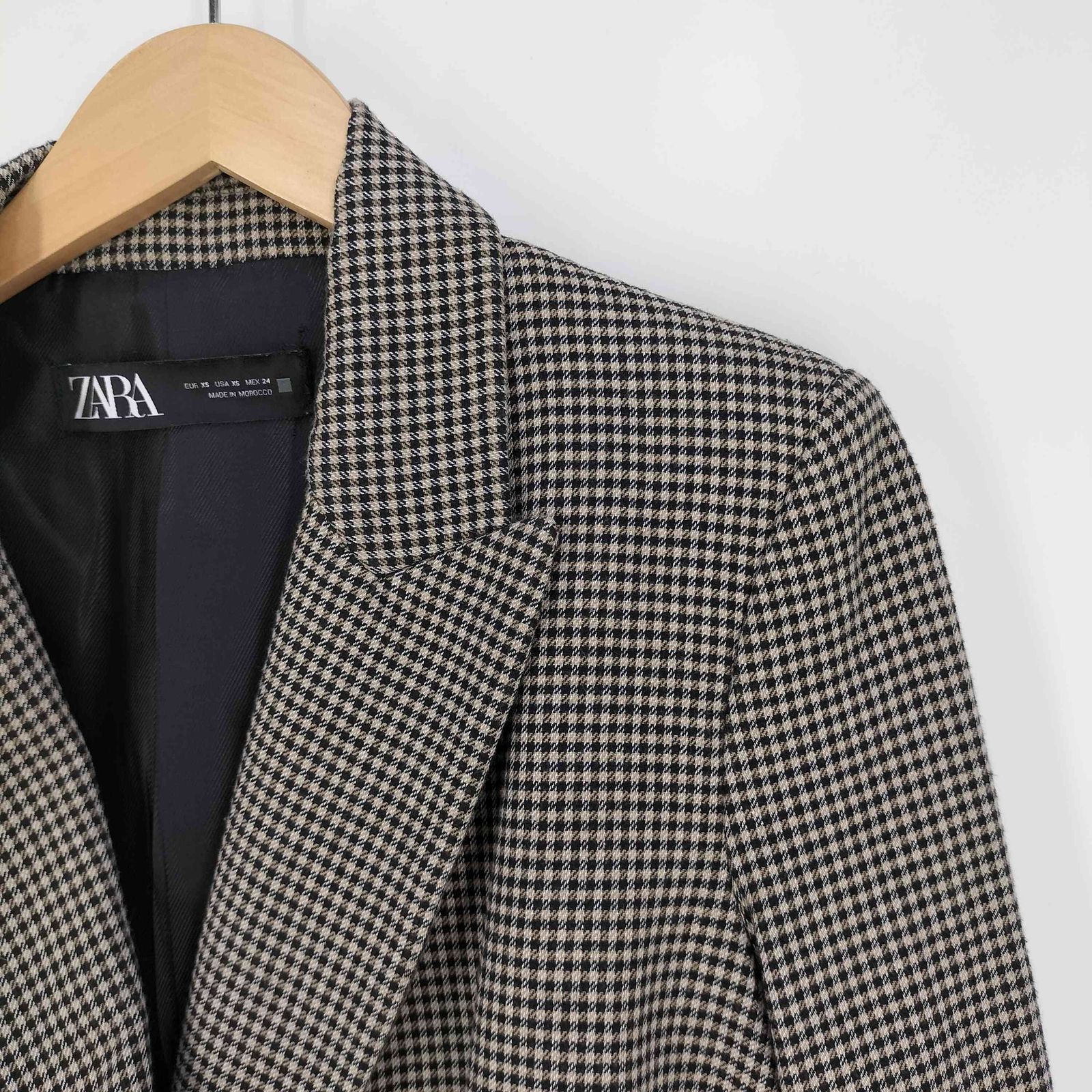 ザラ ZARA チェック ダブルブレストテーラードジャケット