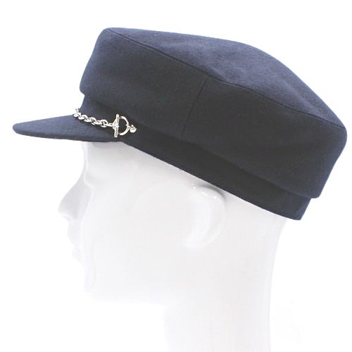 HERMES エルメス ベルイル シェーヌダンクル キャスケット ネイビー紺 カシミヤ シルバー金具 帽子 アパレル ファッション小物 ハット レディース 40802147156 アラモード