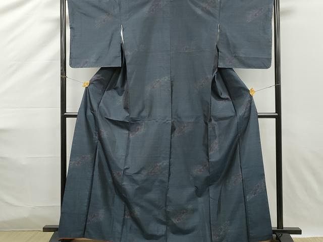 平和屋着物○男性 お召 霞文 正絹 逸品 CAAQ9141vf