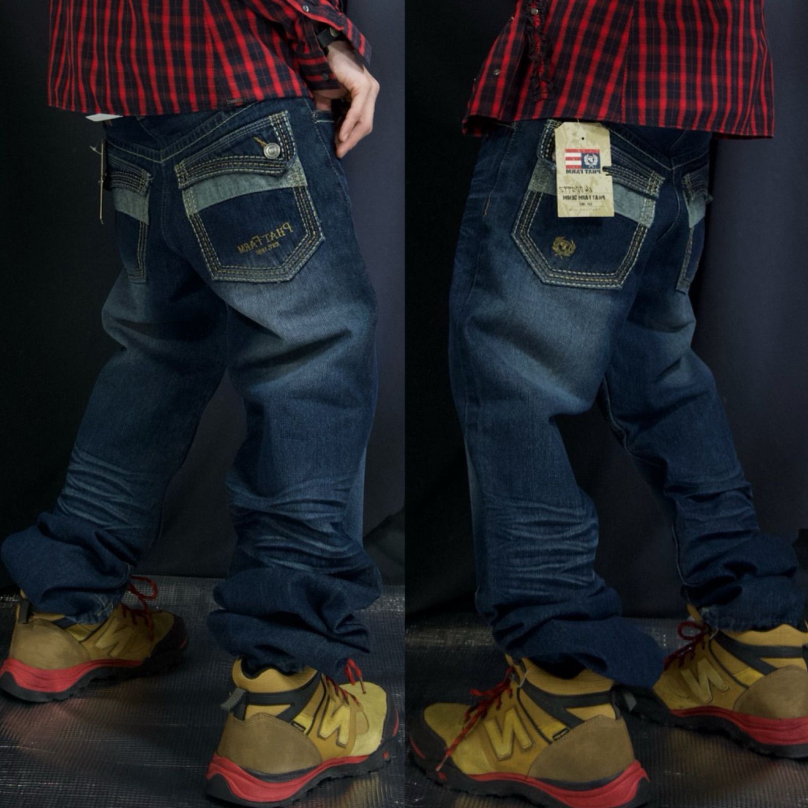 Phatfarm Deadstock Embroidery Wide Straight Wash Denim ファット 