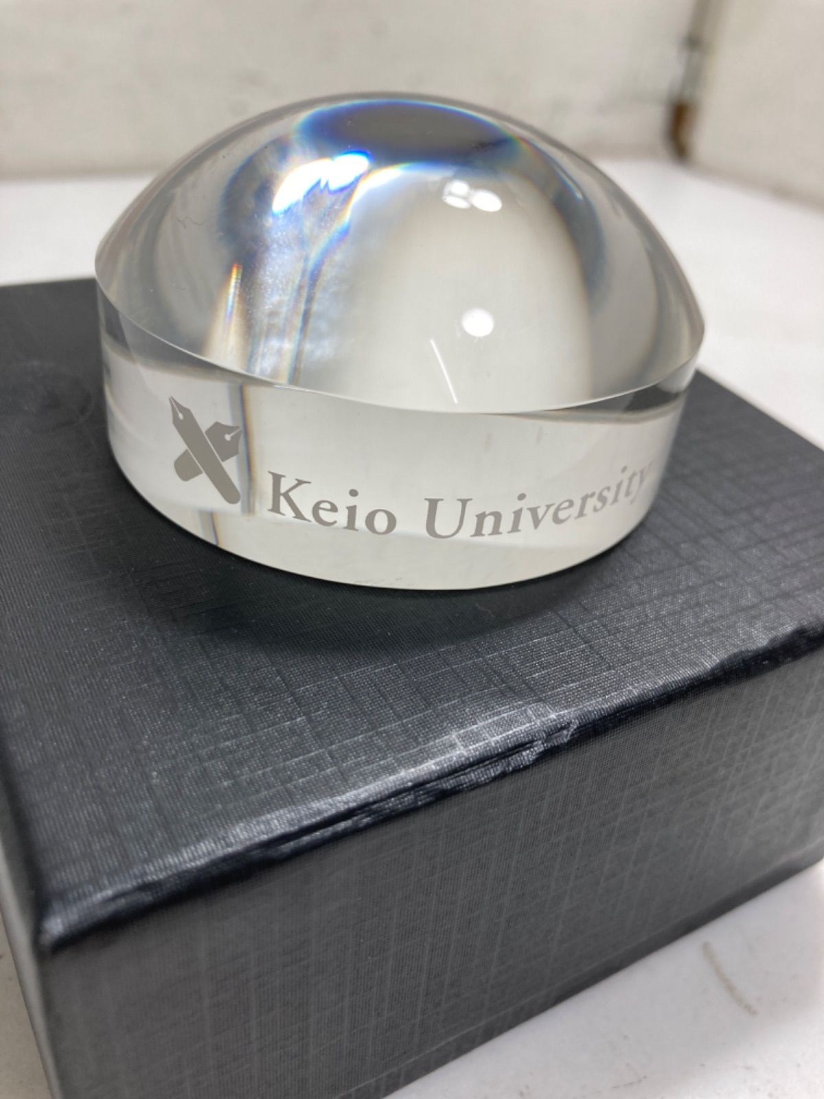 ☆慶應大学 KEIO UNIVERSITY 記念品 クリスタル ペーパー