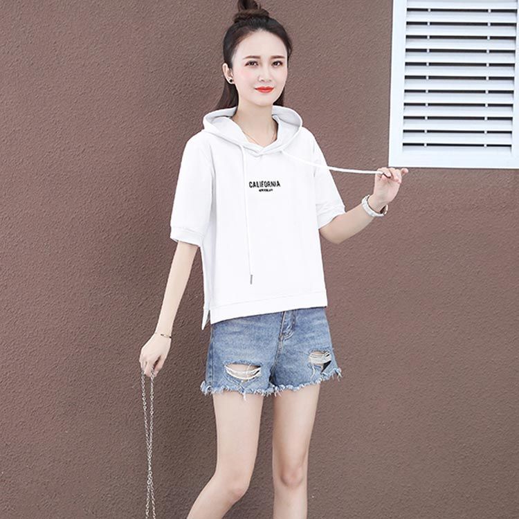 コスパ最高!パーカー レディース tシャツ 五分袖 フード付き ゆったりパーカー 半袖パーカー Tシャツ カットソー トップス プルオーバー サイドスリット 楽天市場】パーカー tシャツ レディース 半袖 カットソー 夏物
