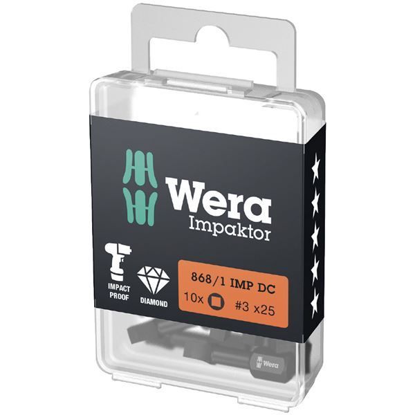 WERA ヴェラ 10本入 差込6.35mm 四角インパクトビット 四角サイズ3 057632 工具 ツール DIY 作業工具 道具