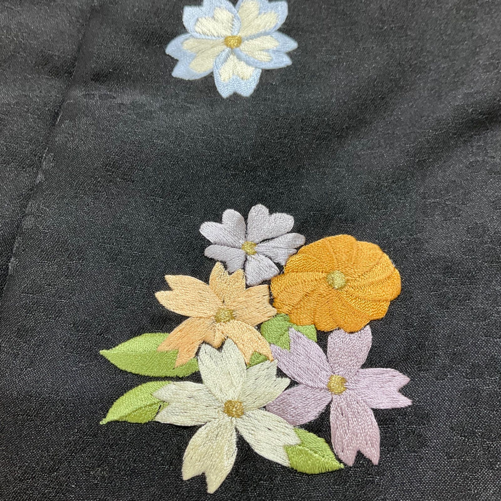 同然◆3歳くらい用◆被布◆七五三◆女の子◆三歳用◆刺繍◆黒地◆丈54肩幅23◆七五三子供お詣り◆G281