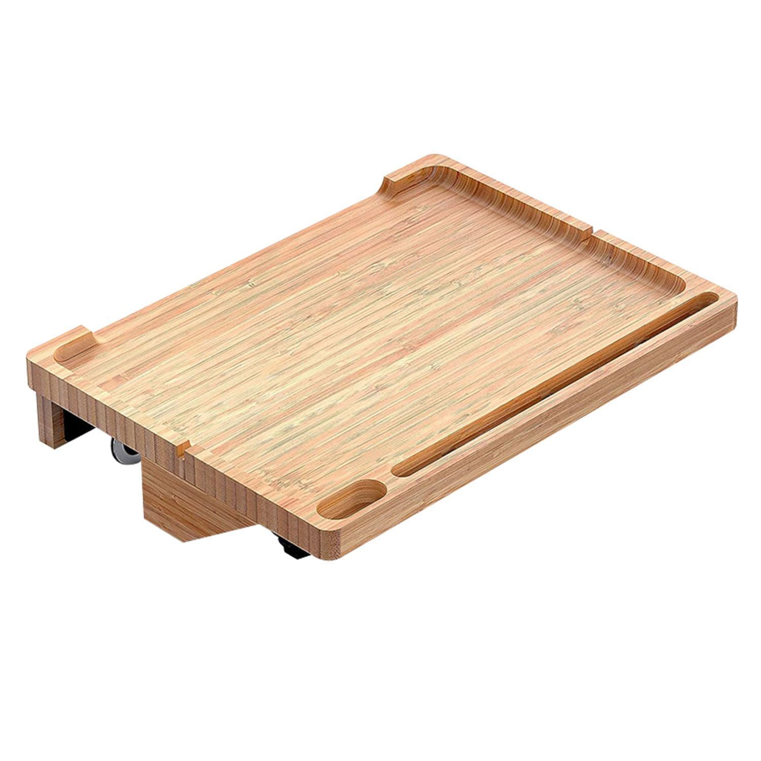 【新着商品】おしゃれ 38.5*27cm 取り付け簡単 省スペース 移動便利 床掛け クランプ付き 竹製 サイドシェルフ ベッドテーブル サイドテーブル