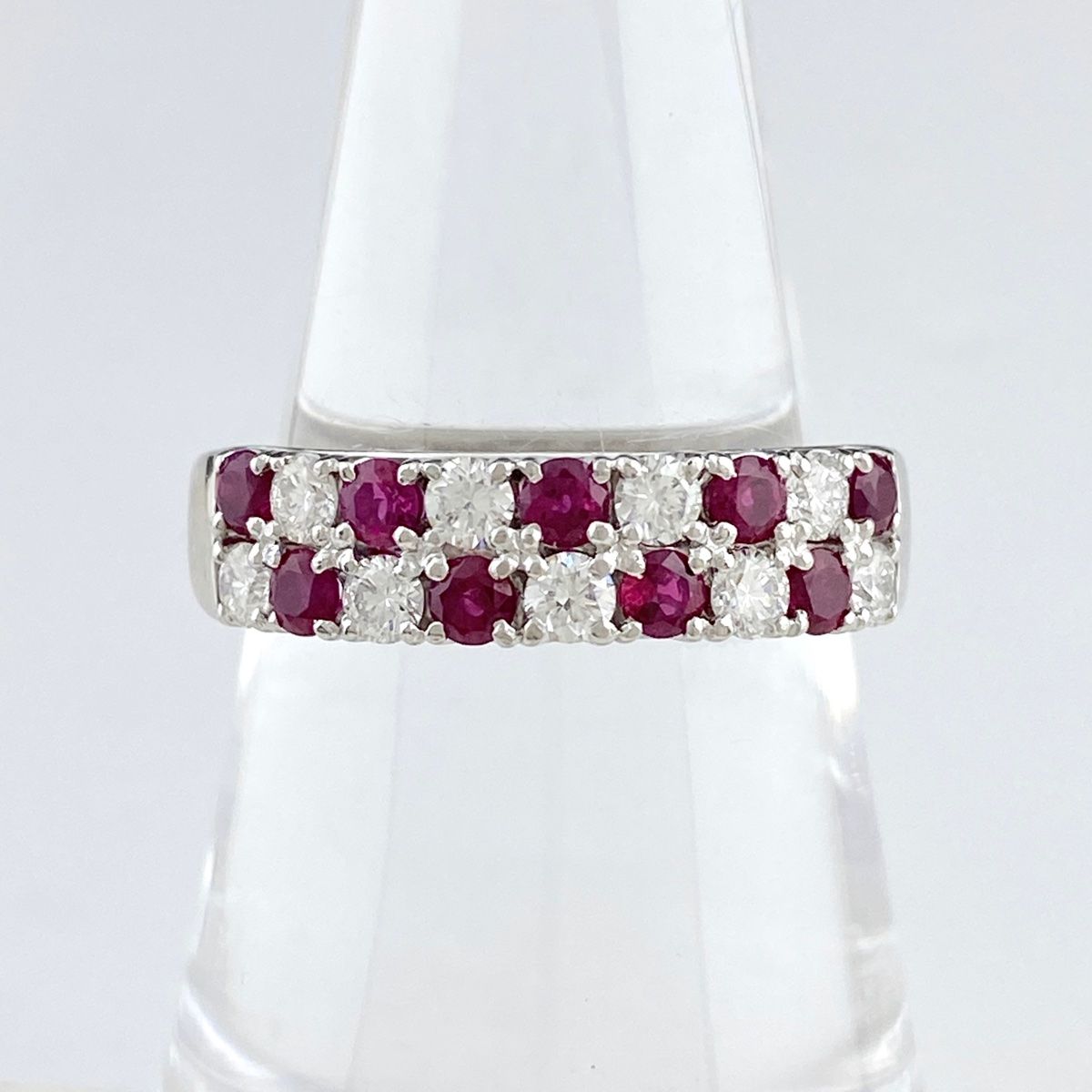 タサキ TASAKI ルビー デザインリング プラチナ 指輪 メレダイヤ 