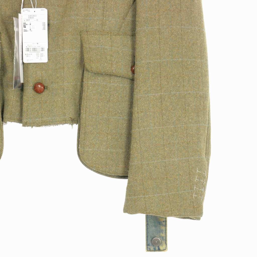 Maison Margiela / 再構築ドッキング/テーラードジャケット/48/ウール/KHK/S30FZ0033 メゾンマルジェラ Maison Margiela 22SS 白タグ再構築 ドッキング