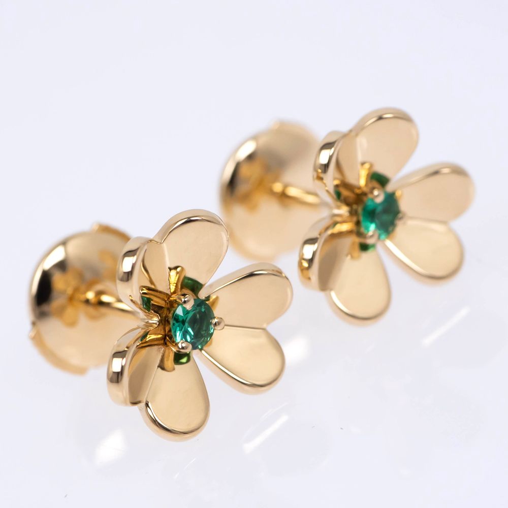 ヴァンクリーフ＆アーペル フリヴォル ピアス ミニモデル エメラルド