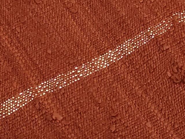 平和屋本店□極上 浦野理一 経節紬 九寸名古屋帯 赤