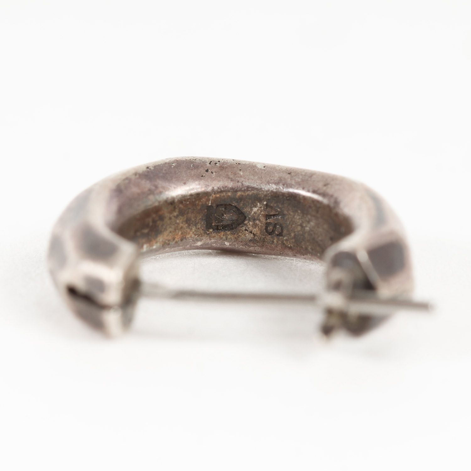 【美品】GARNI クロッケリー　シルバー フープピアス 両耳用 美品】GARNI クロッケリー シルバー フープピアス 両耳用 GARNI