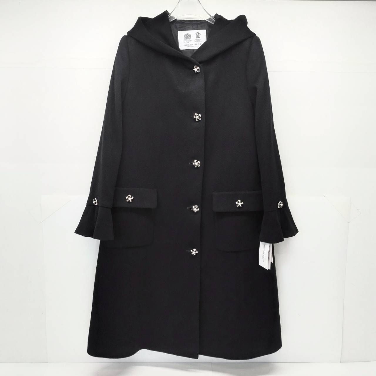 AUSTIN REED オースチンリードカシミヤ100%フーディーロングコート
