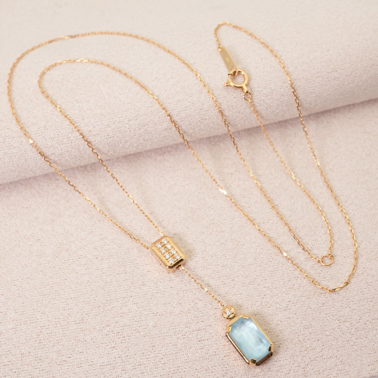 【廃盤美品】GUCCI ブルートパーズ AU750 キューブ ネックレス 廃盤美品】GUCCI ブルートパーズ AU750 キューブ ネックレス