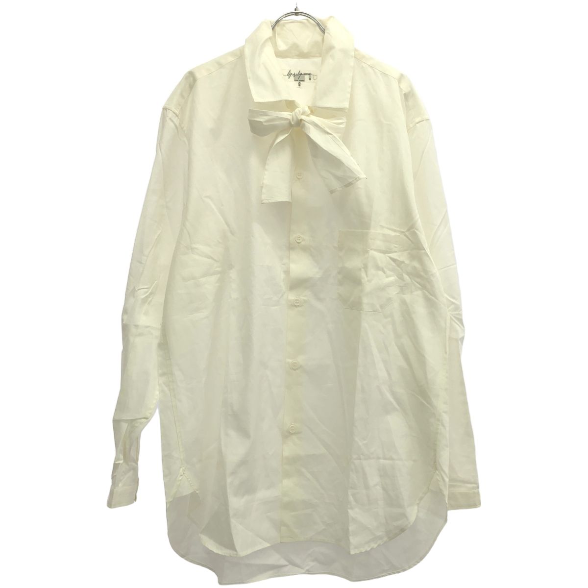 Yohji Yamamoto POUR HOMME ヨウジヤマモト プールオム 17AW I-左右ストールシャツ HK-B22-018 ホワイト 3