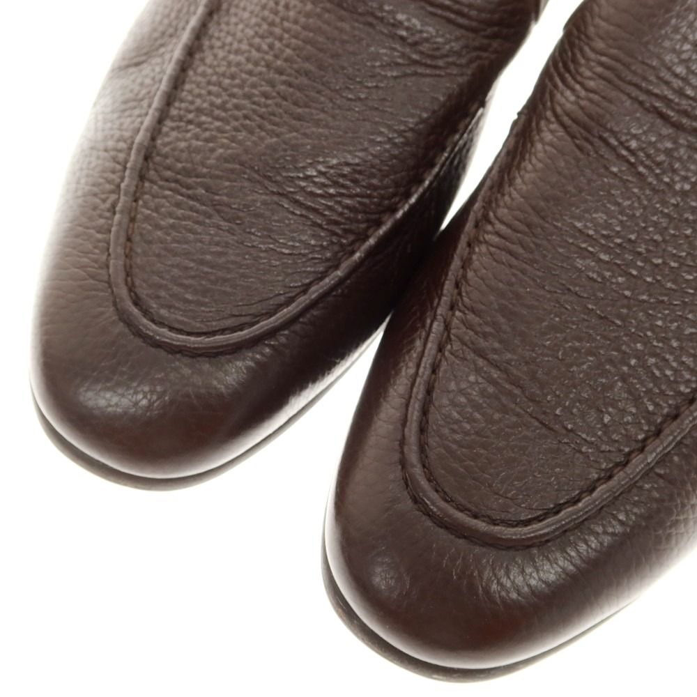 【美品】Berwick ダークブラウン レザー ローファー 中古】バーウィック BERWICK シュリンクレザー ミュール