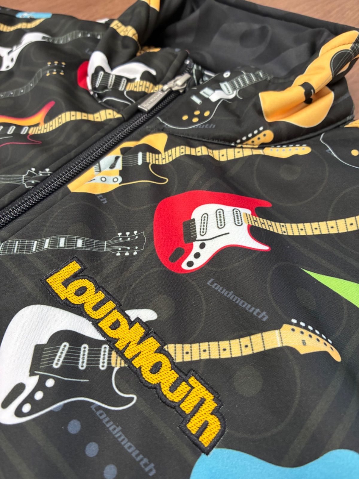 サイズ:M LOUDMOUTH ラウドマウス;裏起毛ジップジャケットロゴ刺繍