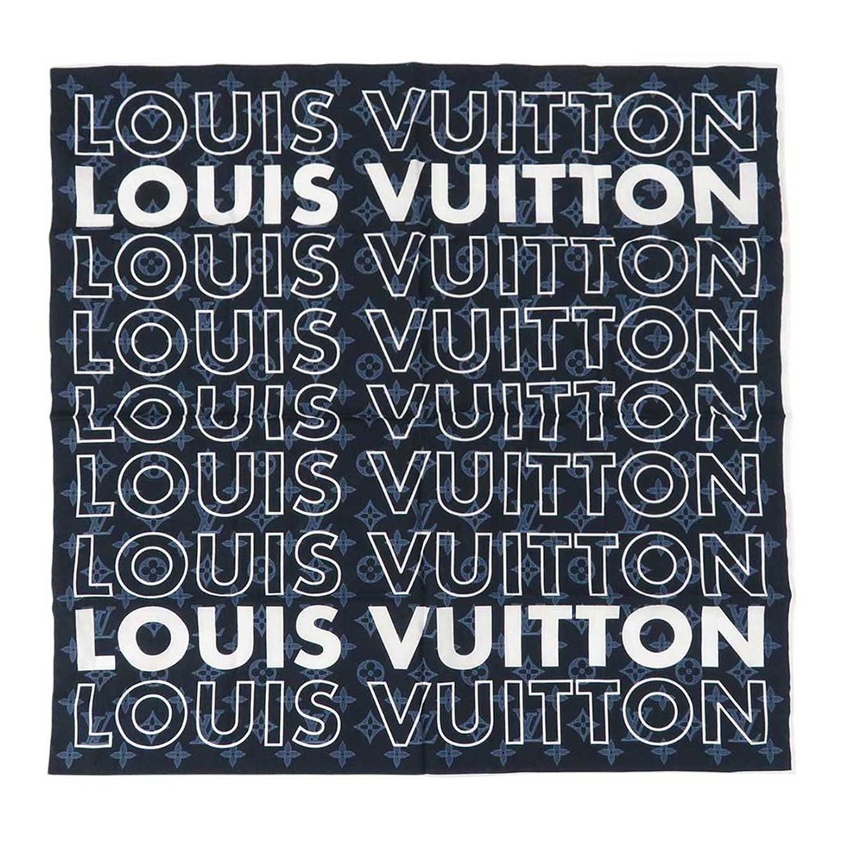 ルイヴィトン モノグラム ロゴ ハンカチ MP2306 ユニセックス ネイビー LOUIS VUITTON アパレル 小物