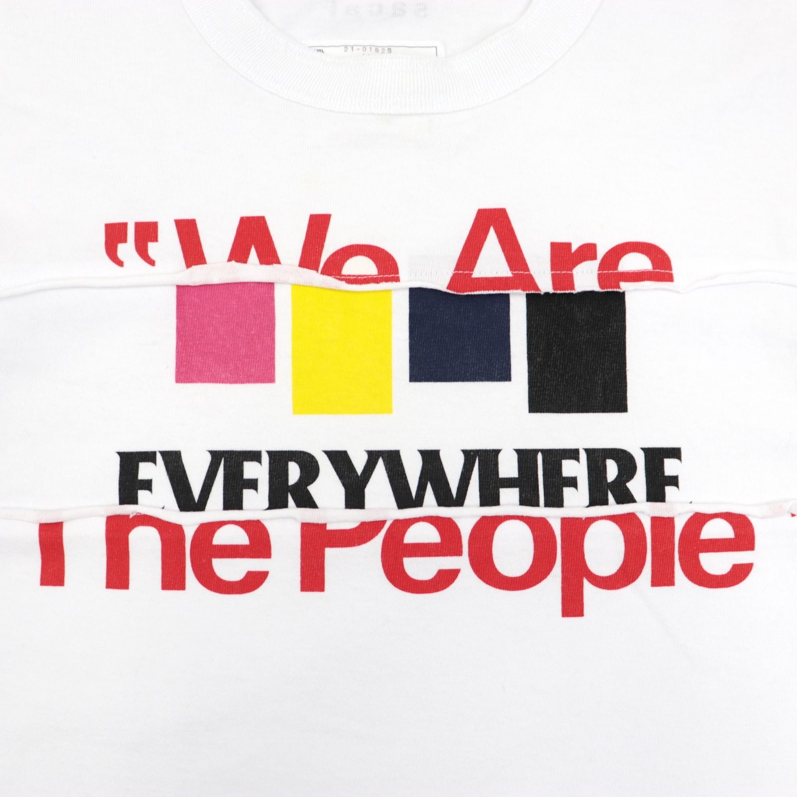 美品 サカイ 21SS アーカイブミックス 半袖Tシャツ メンズ 白 0 ロゴプリント We Are The People sacai