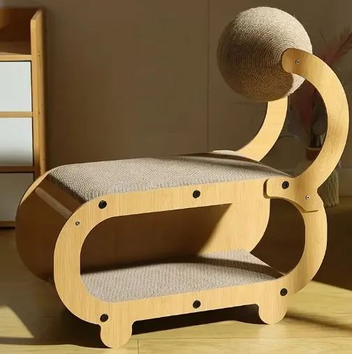 - 耐久性のある猫用爪とぎラウンジソファ