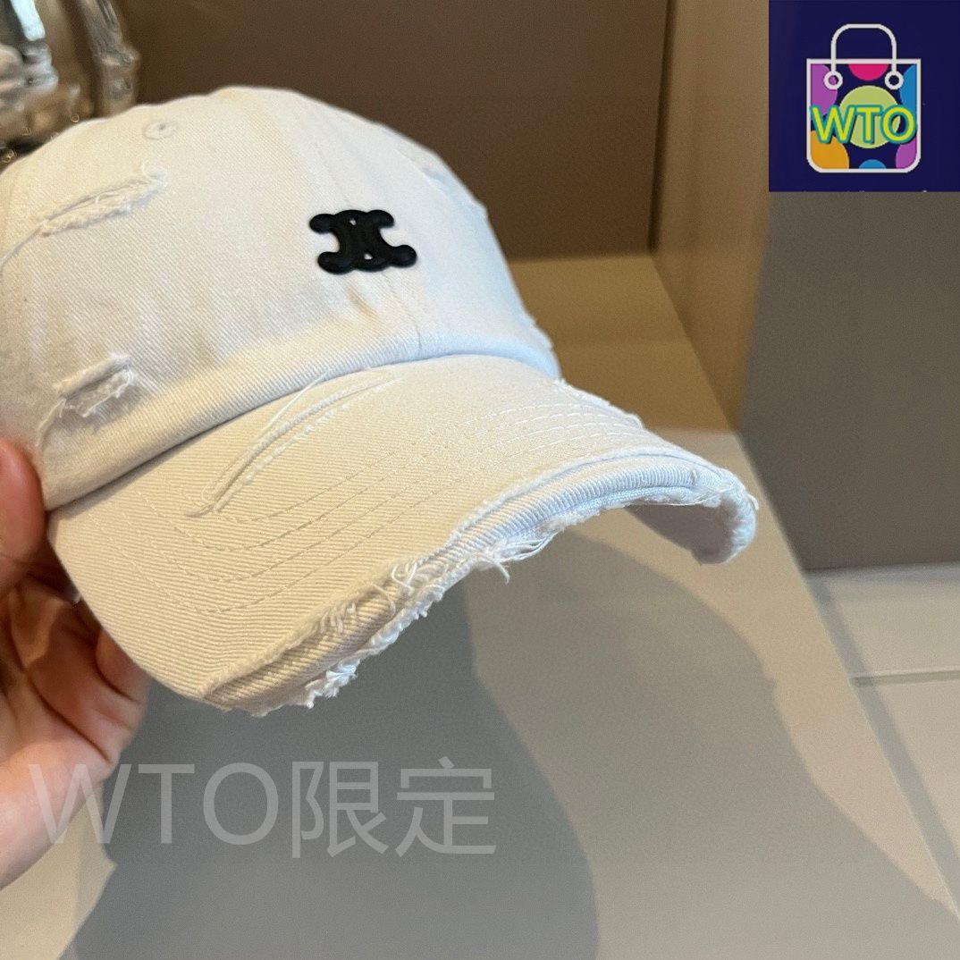 本物　セリーヌ　トリオンフ　白　ベースボール　キャップ　帽子　ハット CELINE】トリオンフ ベースボールキャップ /コットン (CELINE