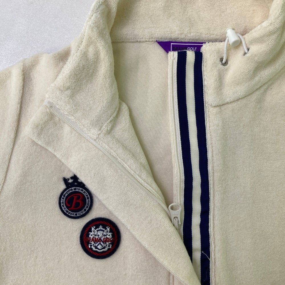 サイズ：M BEAMS GOLF ビームスゴルフ  ハーフジップ半袖Tシャツ パイル地  ホワイト系 [240101472728] ゴルフウェア レディース ストスト サイズ：M BEAMS GOLF ビームスゴルフ ハーフジップ半袖Tシャツ