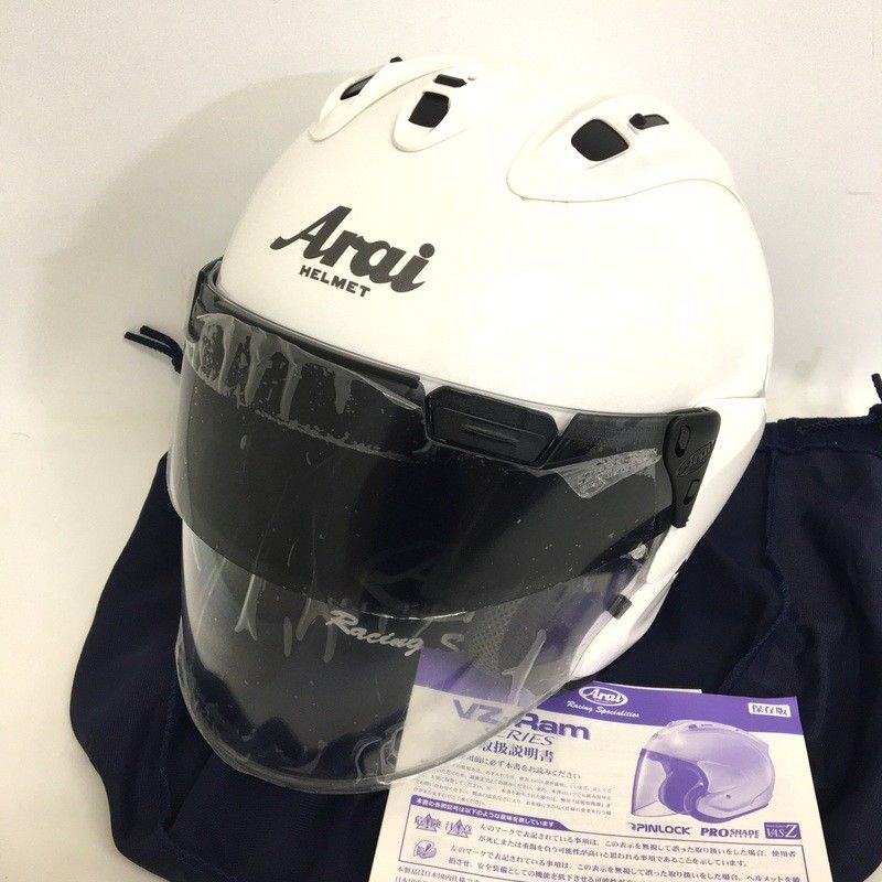 Arai アライ VZ-RAM ジェットヘルメット 除菌消臭済 Sサイズ グラスホワイト オートバイ ツーリング ライディング バイカー バイク用品 TA3522