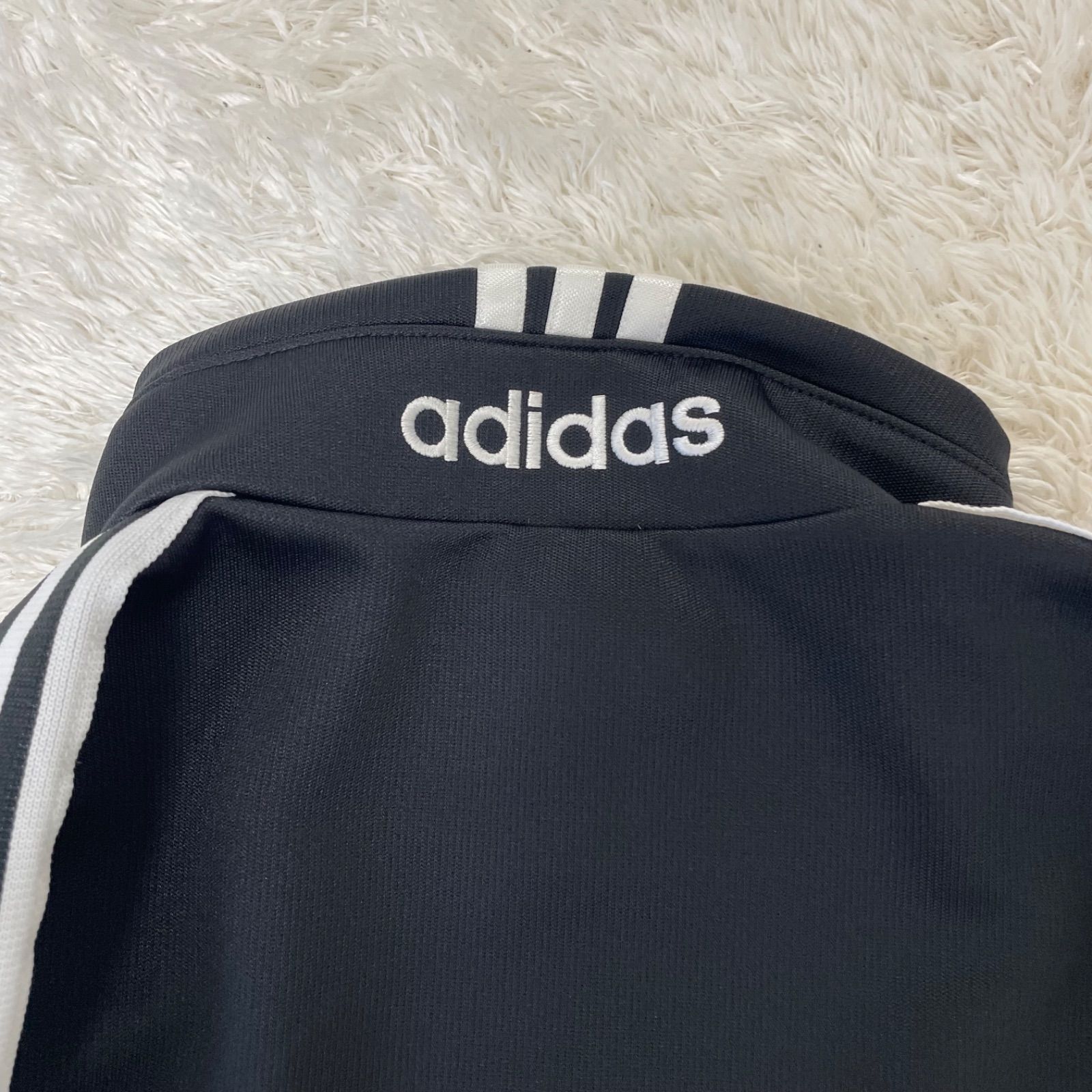 激レア90s☆アディダスジャージ 刺繍ロゴ ネックロゴ スリーライン