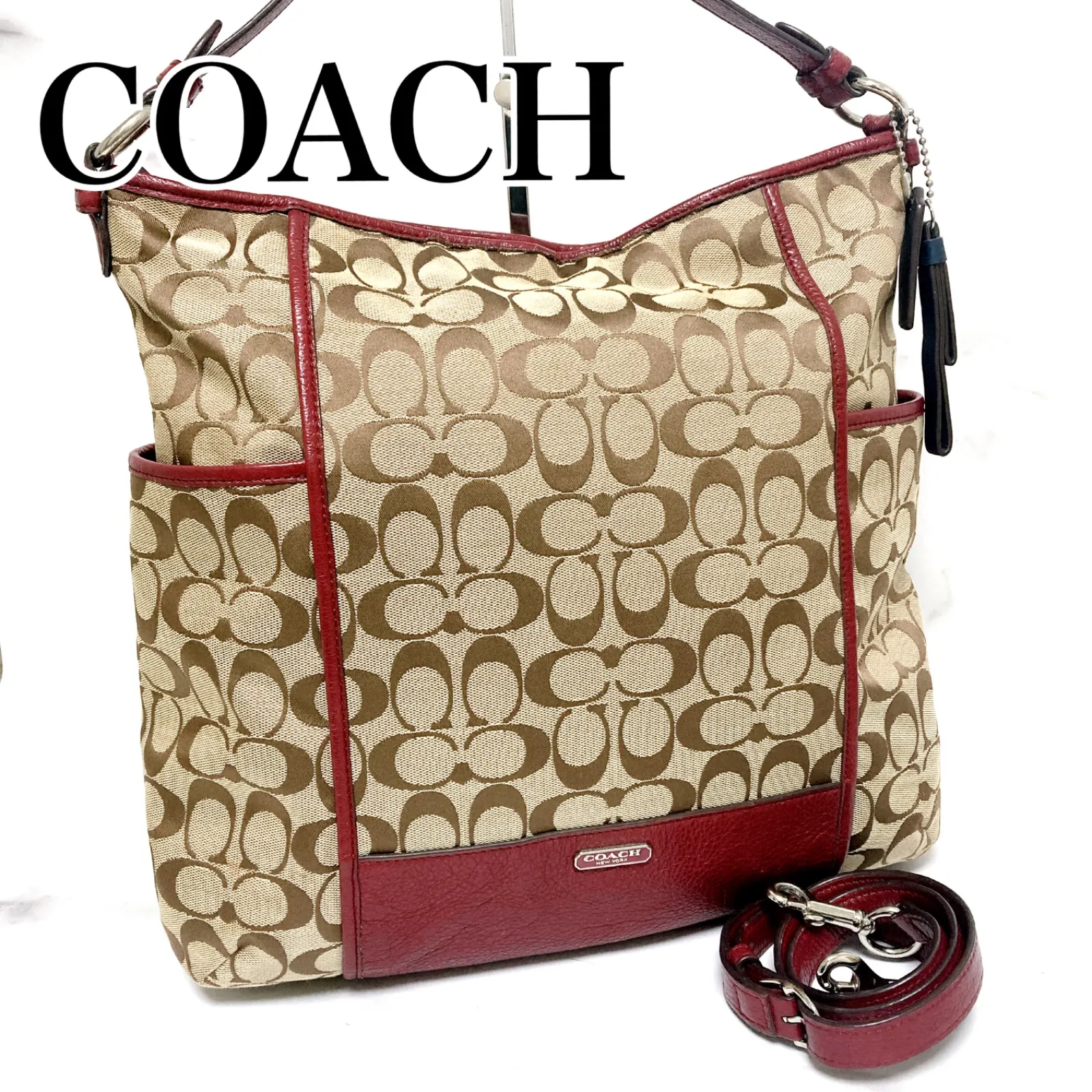 ☆ COACH コーチ バッグ ハンドバッグ ショルダー 肩掛け 赤 レッド 