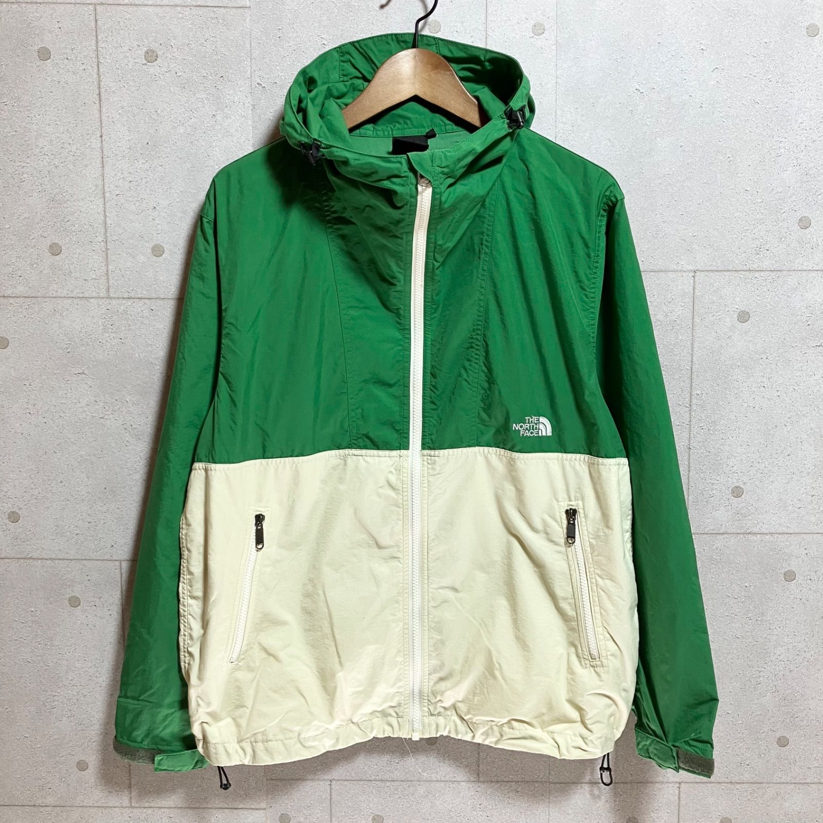 ノースフェイス マウンテンパーカー Mサイズ 緑×黒 ナイロン