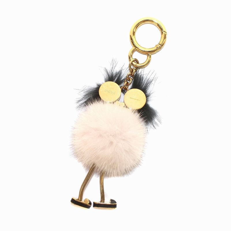 美品●FENDI バグズチャーム キーホルダー モンスター ファー ストラップ 希少・美品】フェンディ モンスターチャーム バッグバグズ ファー