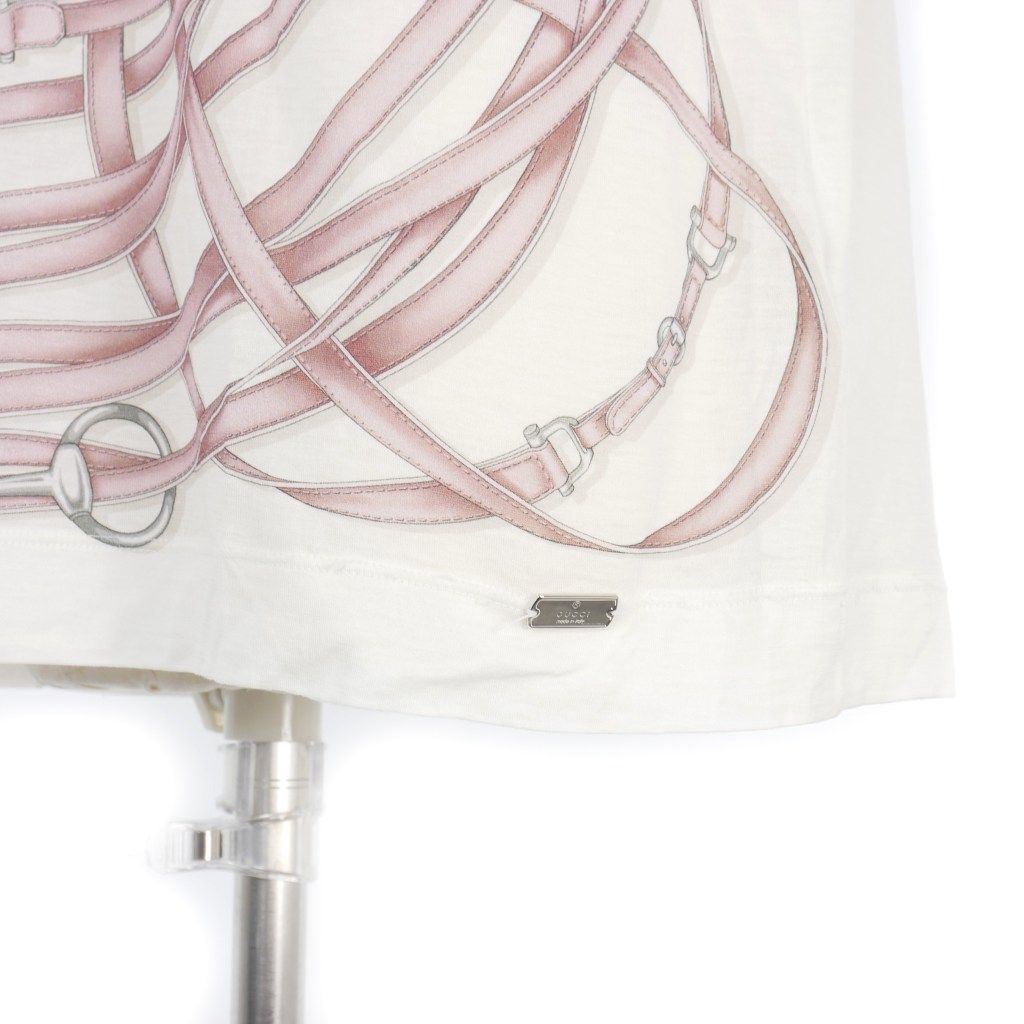 グッチ GUCCI ホースビット プリント Tシャツ カットソー 半袖 S 白  