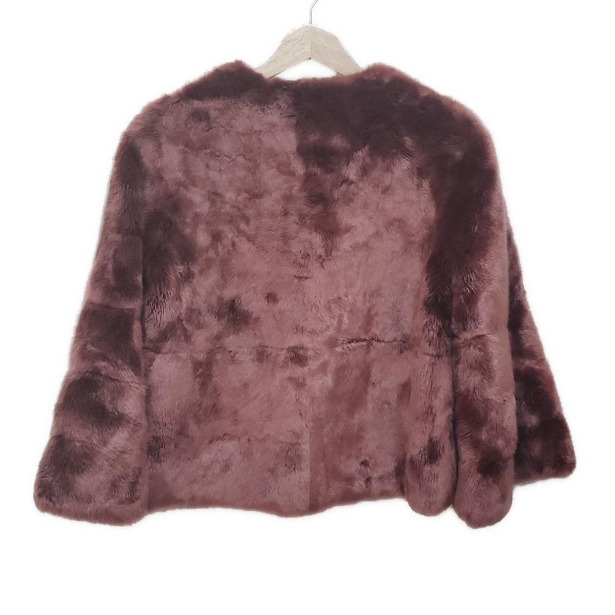 ANAYI アナイ コート サイズ38 M レディース - ブラウン 長袖 フェイクファー ショート丈 秋 冬