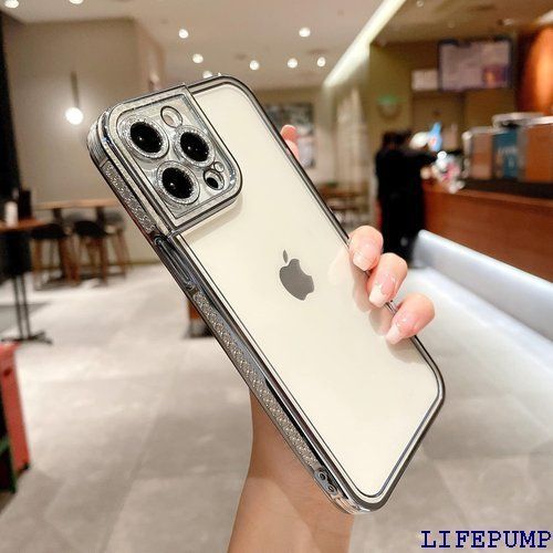 iPhone 13 Pro Maxケース キラキラ クリア カバー iPhone 13 Pro Maxケース 可愛い ストラップホール付き TPU シリコンカバー あいふぉん13 ぷろまっくすカバー 6.7インチ 耐衝撃 薄型 レンズ保護 ソフト