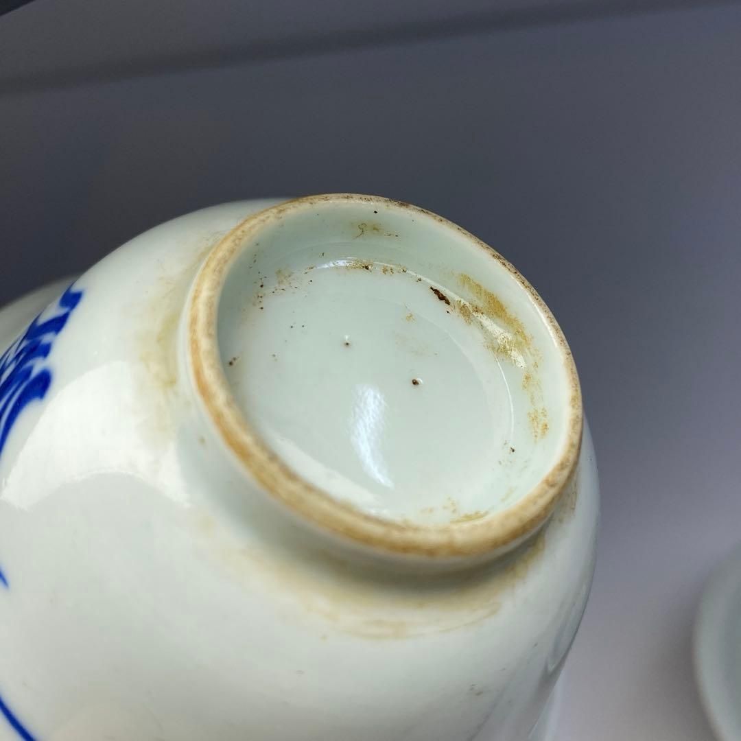 中国清朝期 青花煎茶碗3客 直径約8㎝ 東Y6-0703①タカチ 【公式通販】