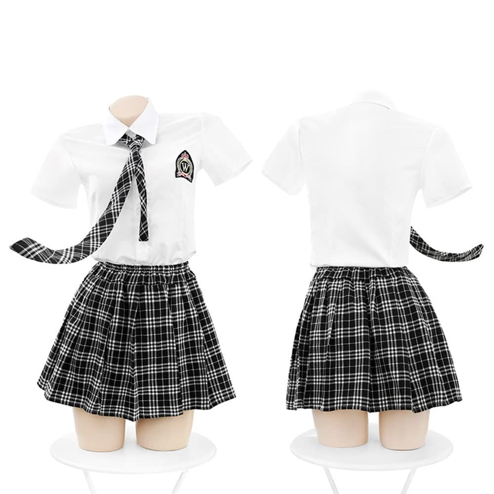 制服貧乳　エロ 大人気』 透け 制服 学生 半袖 可愛い エロ エッチ セーラー服 な 貧乳 メイド セーラー ランジェリー 制服 女子高生 コスプレ チェック柄  jk アニメ セクシー ミニスカート コスチューム ハロウィン [SENMHS] 仮装 ストッキング付き - メルカリ