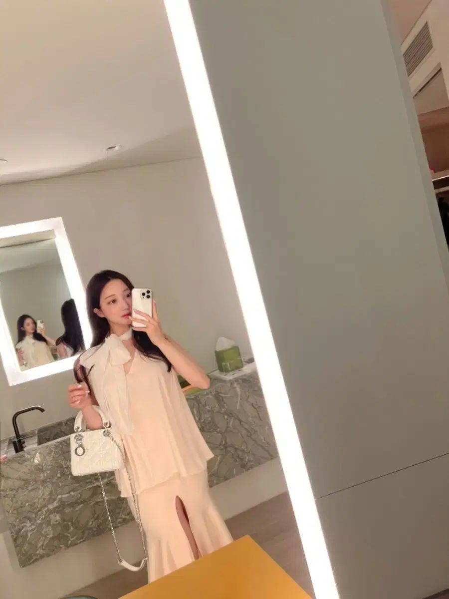 ユアオンリーオブジェ スカーフブラウス スリットマーメイドスカート