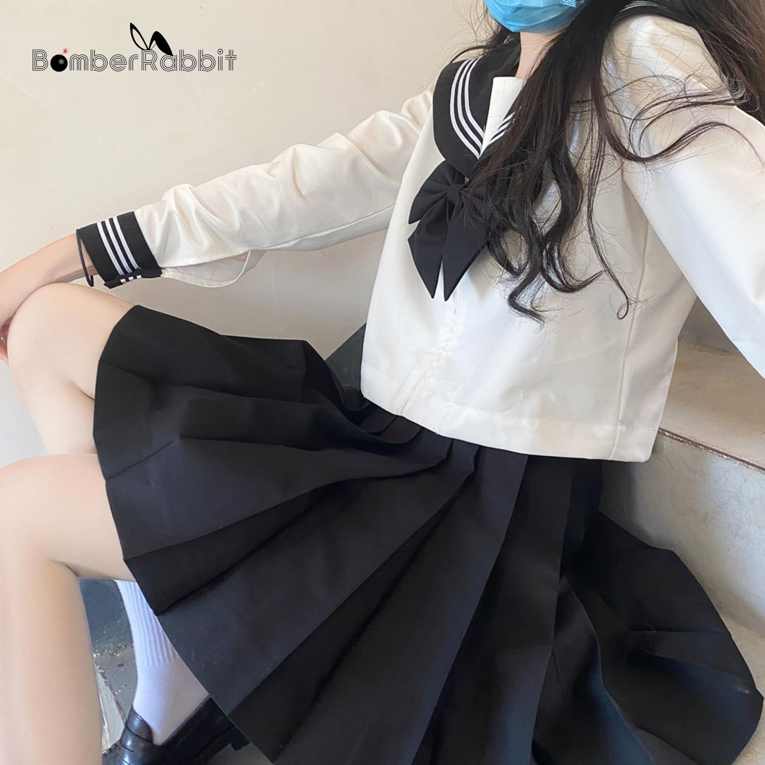 セーラー服 半袖 長袖 スカート 蝶結び コスプレ 女子制服 3点セット