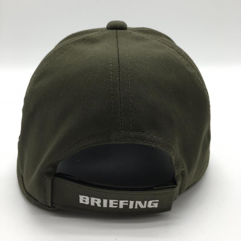 BRIEFING - 【超美品】ブリーフィング キャップ カーキ×白 ロゴ刺しゅう FREE  ゴルフウェア BRIEFING 超美品】ブリーフィング キャップ カーキ×白 ロゴ刺しゅう FREE