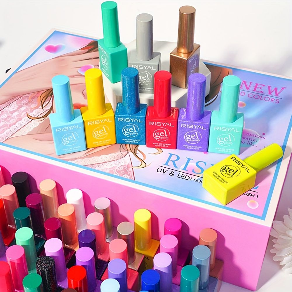 新着商品 RISYAL 15ml ジェルネイルポリッシュセット 60 3色 - ソリッドマットシマー仕上げ - DIYネイルアートに最適hiV